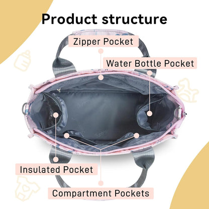 Small Diaper Bag Tote Waterproof Travel Mini Diaper Bag Multi-Function Baby Handbag Crossbody Purse(Cute Dinosaur)