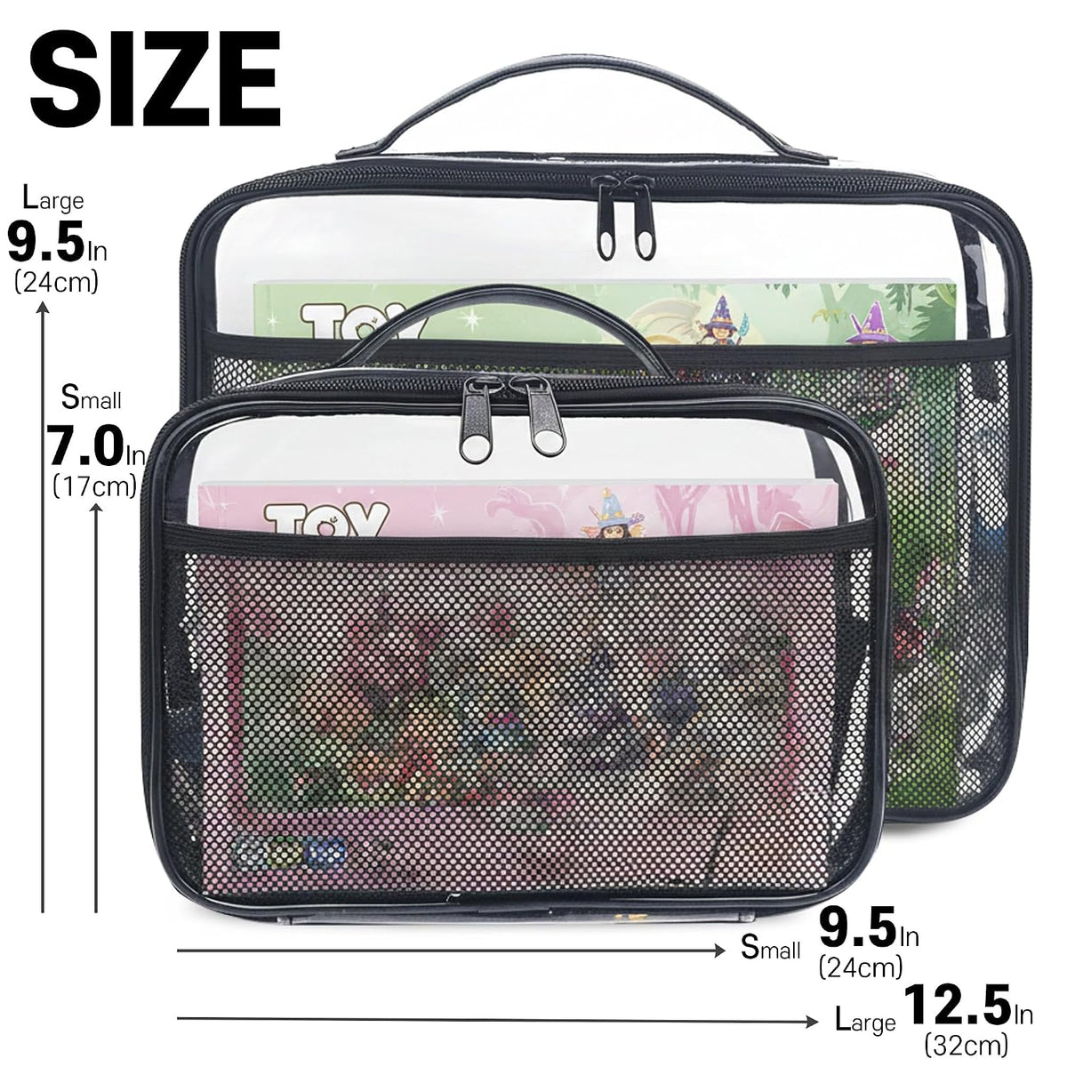 Toy Storage Organizer Clear 4 Pack Building Bricks Blocks Bag with Zipper