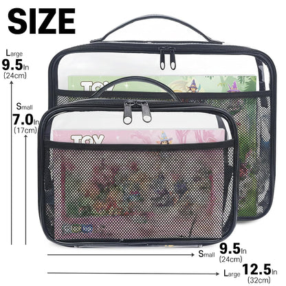 Toy Storage Organizer Clear 4 Pack Building Bricks Blocks Bag with Zipper