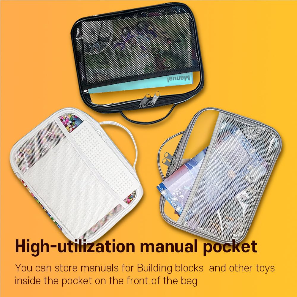 Toy Storage Organizer Clear 4 Pack Building Bricks Blocks Bag with Zipper
