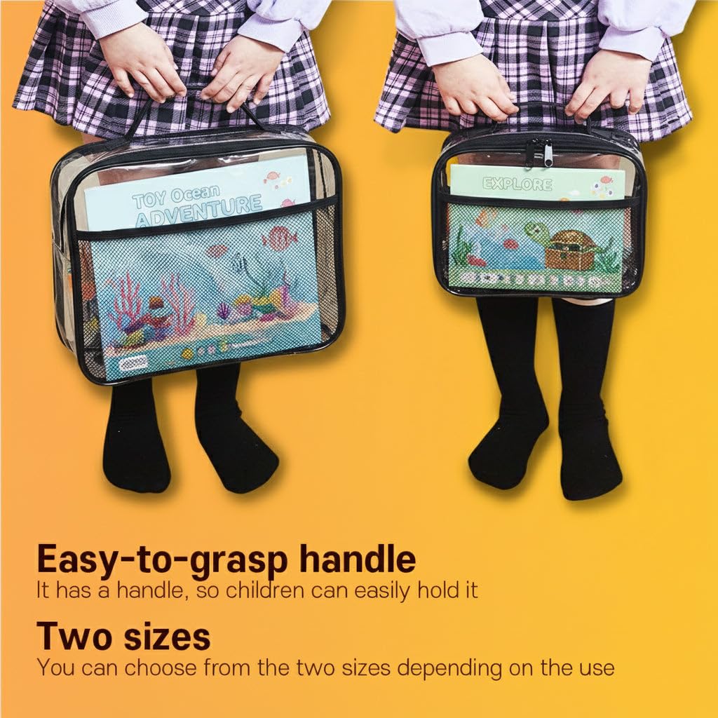 Toy Storage Organizer Clear 4 Pack Building Bricks Blocks Bag with Zipper