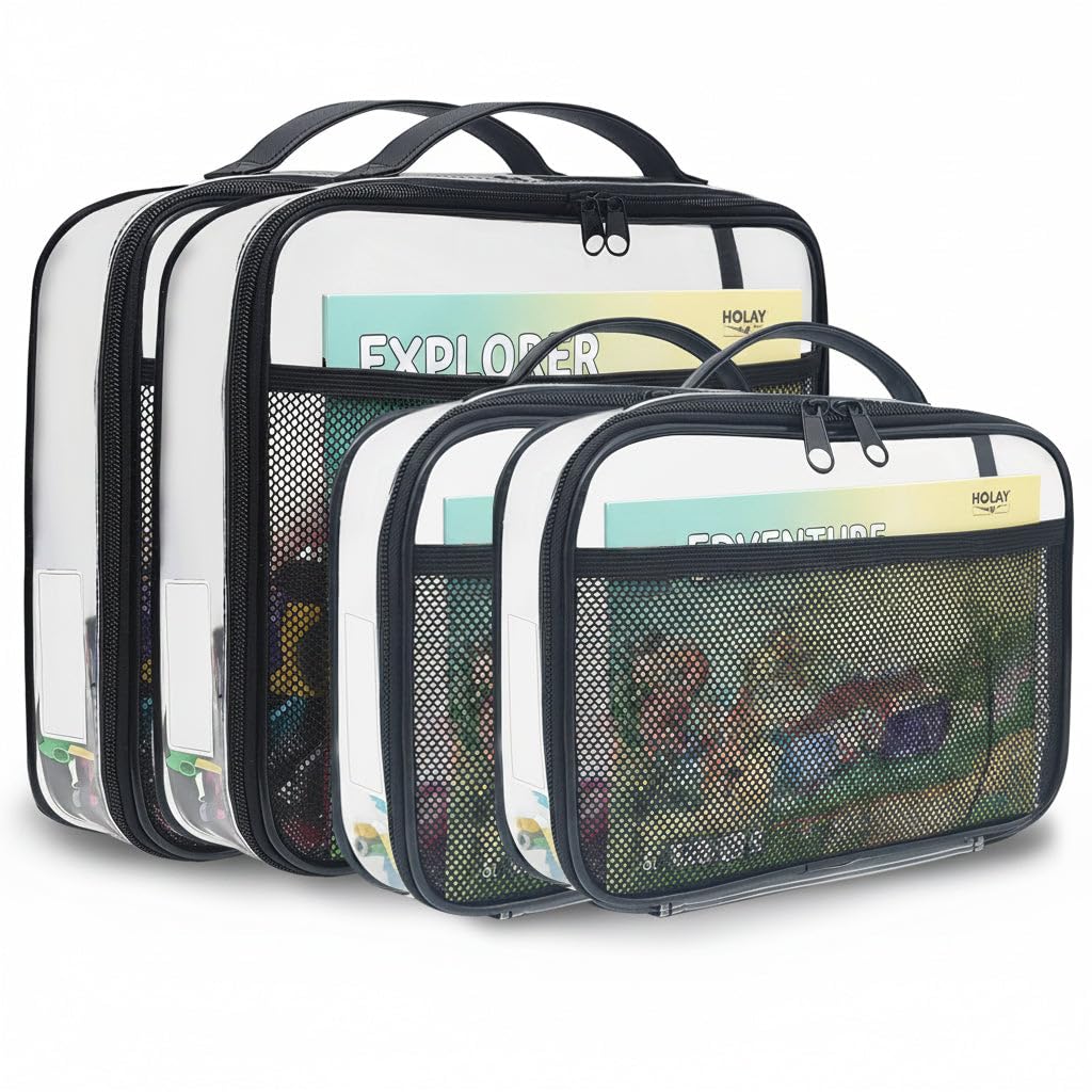 Toy Storage Organizer Clear 4 Pack Building Bricks Blocks Bag with Zipper