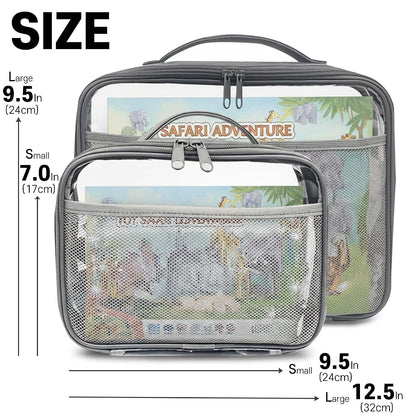 Toy Storage Organizer Clear 4 Pack Building Bricks Blocks Bag with Zipper