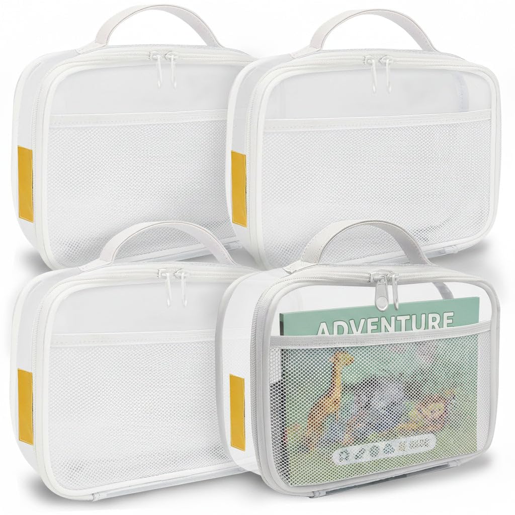 Toy Storage Organizer Clear 4 Pack Building Bricks Blocks Bag with Zipper