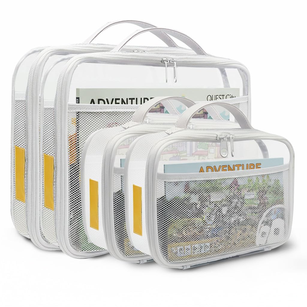 Toy Storage Organizer Clear 4 Pack Building Bricks Blocks Bag with Zipper