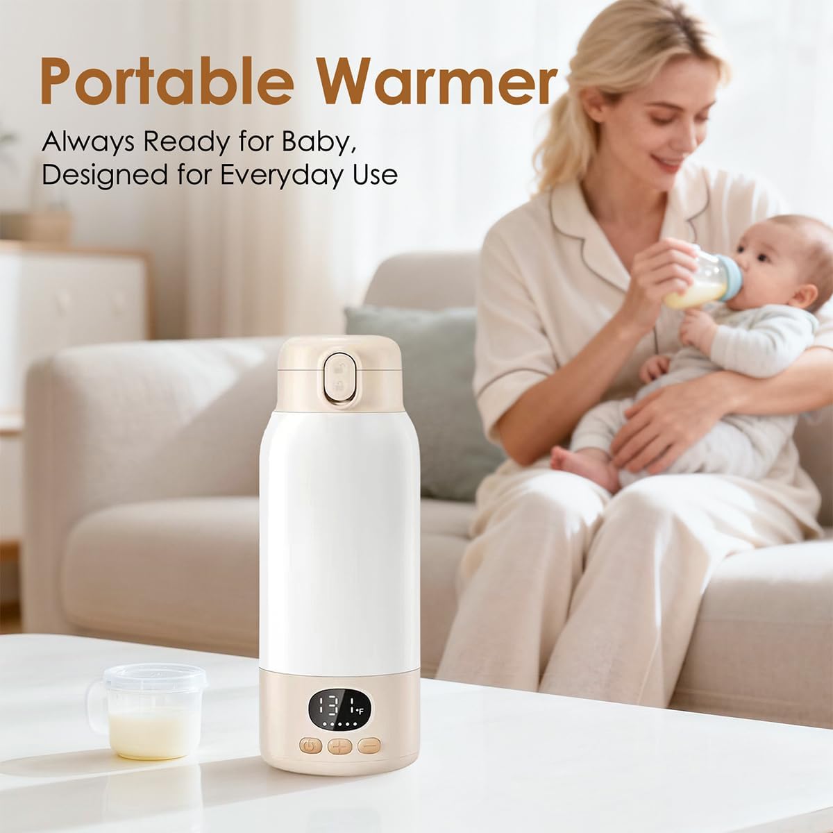 Portable Milk Warmer for Travel, 45W Fast Charging Bottle Warmer 17oz