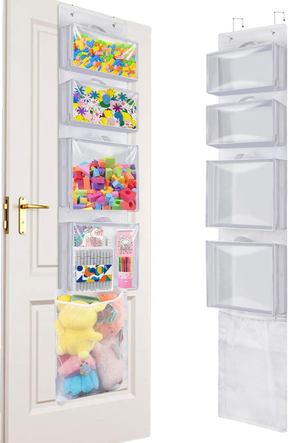 Over Door Toy Organizer, Hanging Stuffed Animal Storage with Removable Bags