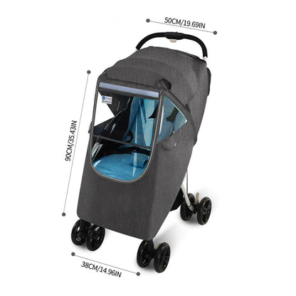 Multipurpose Strollers Protectors with Clear Winter Warm Layer and Airflows Vents Rain Cover Transparent Window Rain Protectors