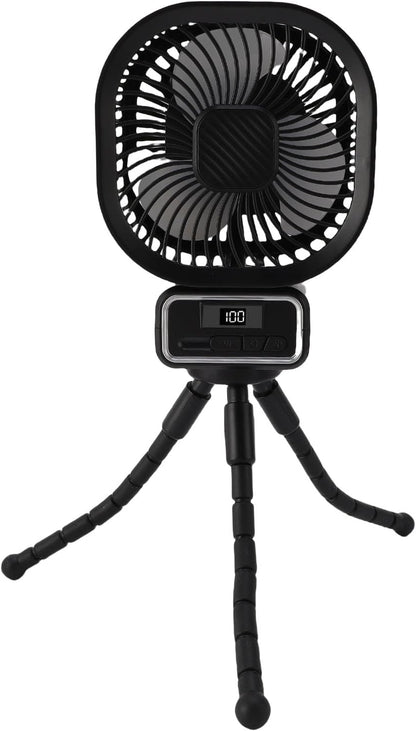 Stroller Fan, Auto Oscillating Portable Fan with Detachable Flexible Tripod, 3 Speed Cooling for Stroller Bike Desk, Night Light