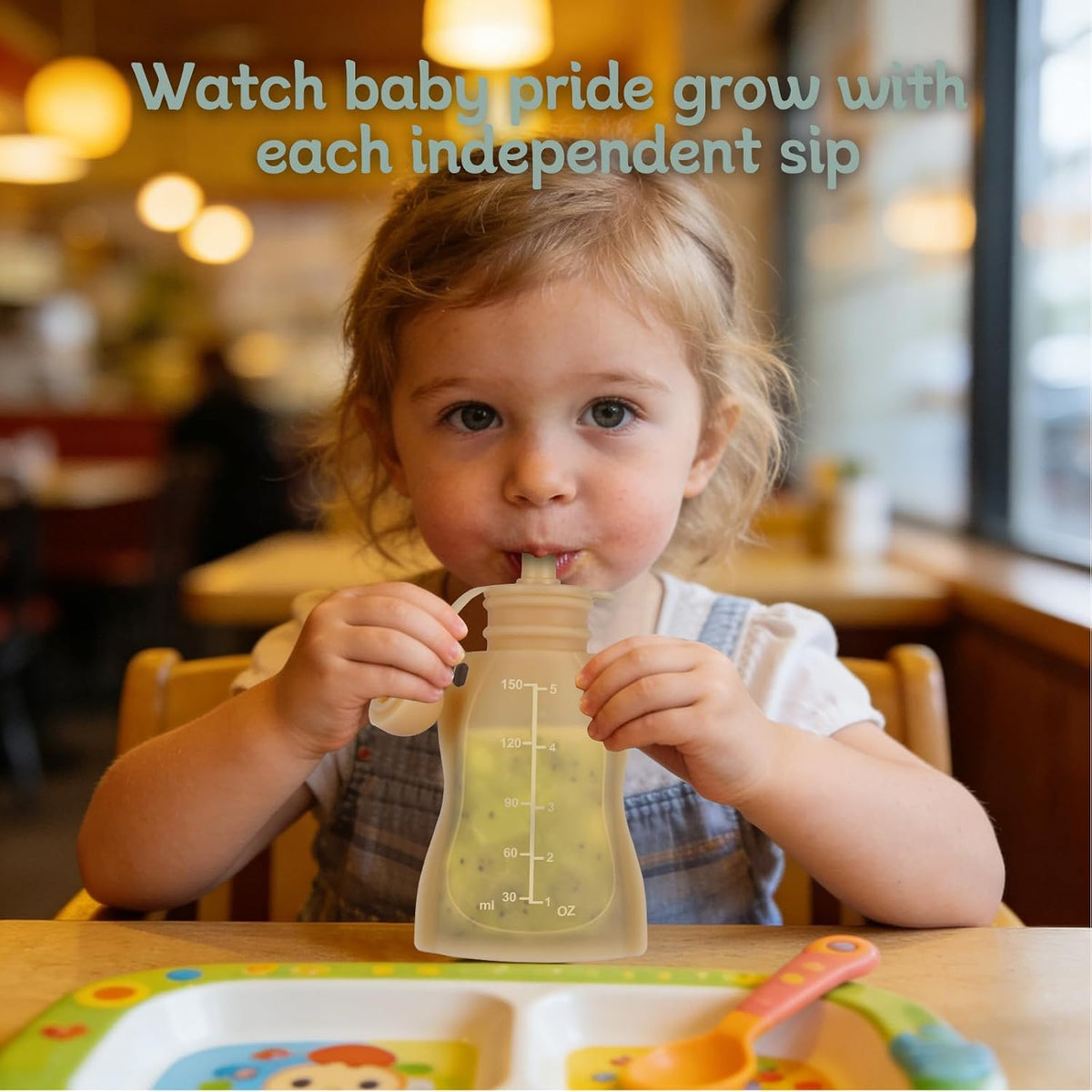 4 Pack Reusable Baby Food Pouches, Squeezable Pouches BPA Free