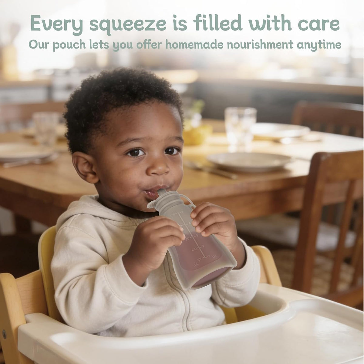 4 Pack Reusable Baby Food Pouches, Squeezable Pouches BPA Free