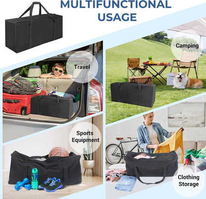 36-Inch Large Travel Duffle Bag, 100L Heavy Duty Luggage, Black