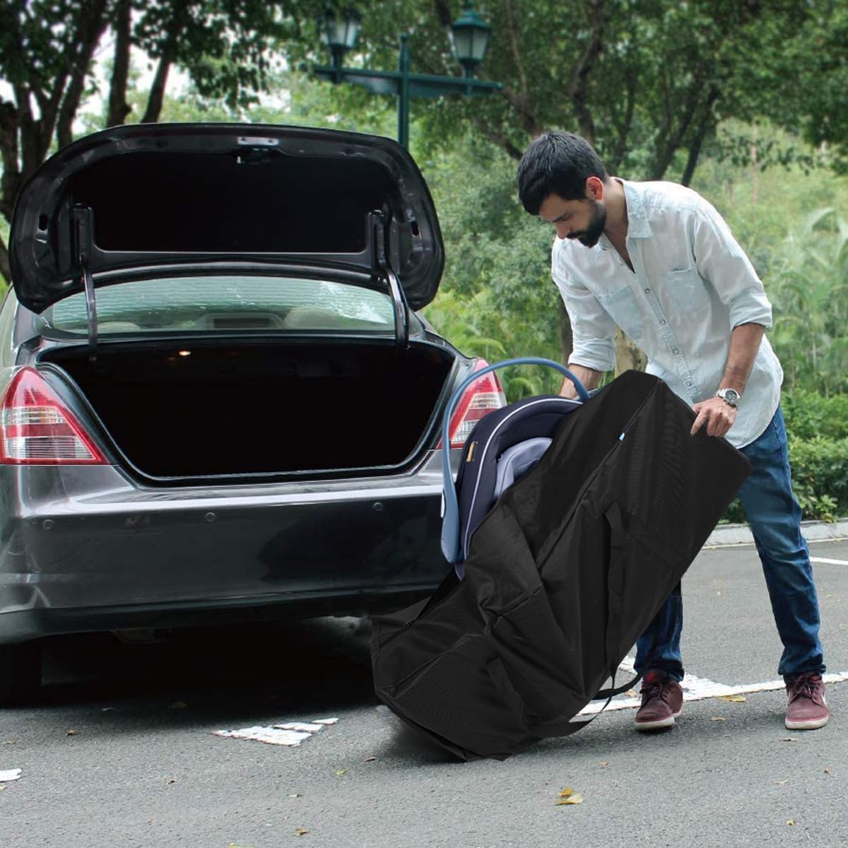 36-Inch Large Travel Duffle Bag, 100L Heavy Duty Luggage, Black