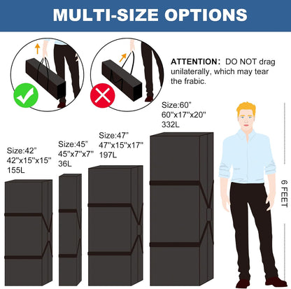 36-Inch Large Travel Duffle Bag, 100L Heavy Duty Luggage, Black