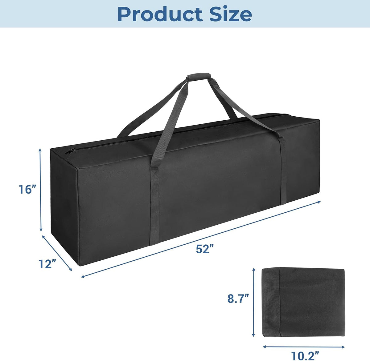36-Inch Large Travel Duffle Bag, 100L Heavy Duty Luggage, Black