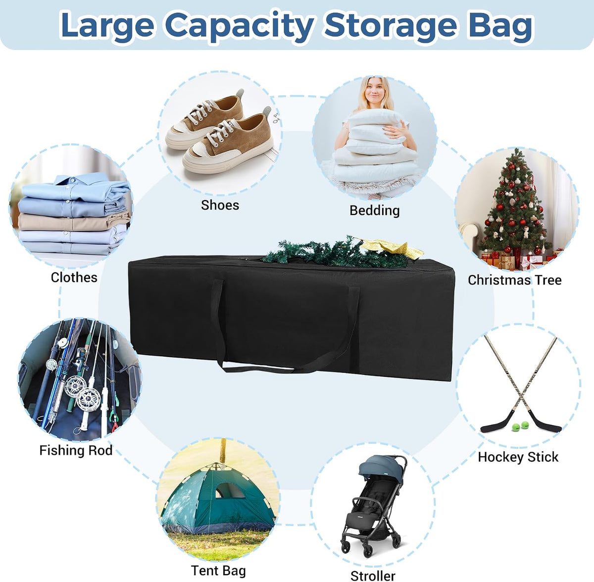 36-Inch Large Travel Duffle Bag, 100L Heavy Duty Luggage, Black