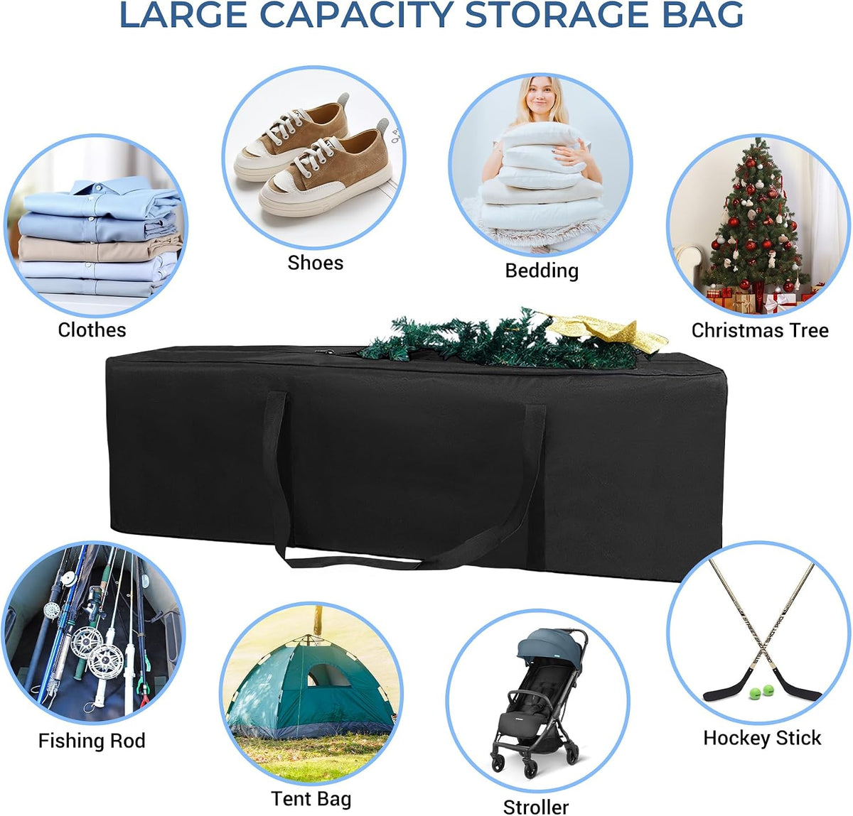 36-Inch Large Travel Duffle Bag, 100L Heavy Duty Luggage, Black