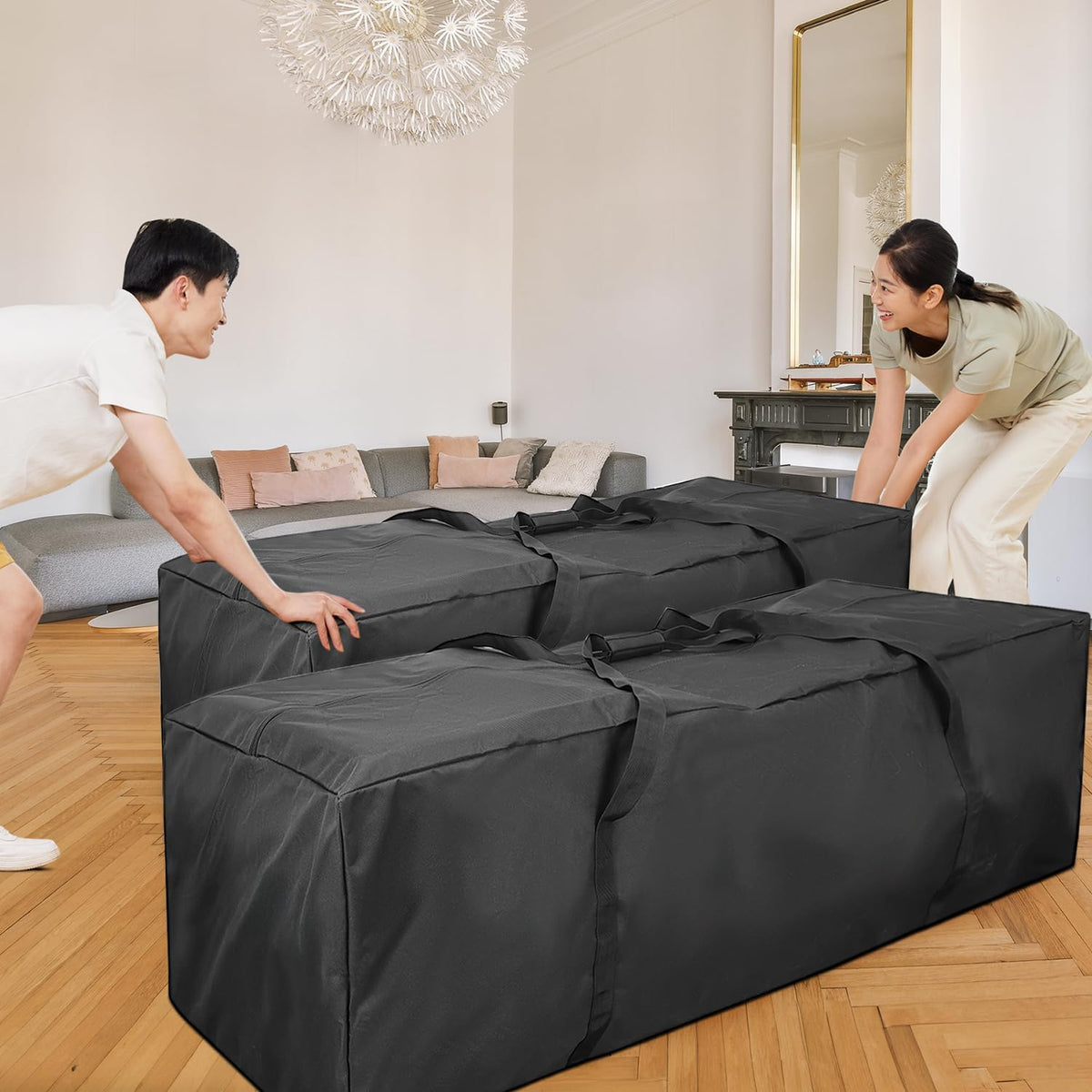 36-Inch Large Travel Duffle Bag, 100L Heavy Duty Luggage, Black