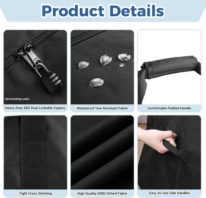 36-Inch Large Travel Duffle Bag, 100L Heavy Duty Luggage, Black