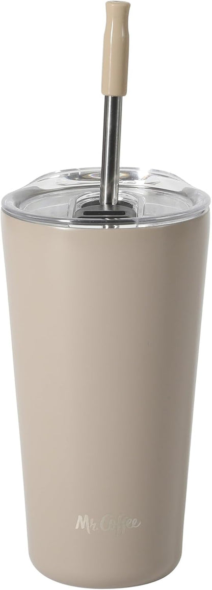 Java Quest 16 oz Double Wall Stainless Steel Tumbler with Lid & Reusable Straw, Insulated Thermal Drink Cup for Hot & Cold Beverages, Teal