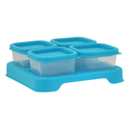 Fresh Baby Food Unbreakable Cubes (2oz/4pk) Store, Carry, & Serve Homemade Baby Food Lid Provides Leak-Proof Seal, Made from Safer Plastic, Embossed with Measurements Pink