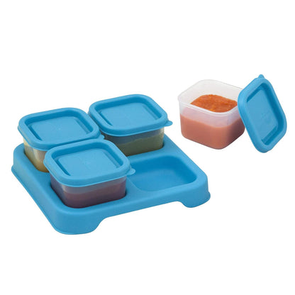 Fresh Baby Food Unbreakable Cubes (2oz/4pk) Store, Carry, & Serve Homemade Baby Food Lid Provides Leak-Proof Seal, Made from Safer Plastic, Embossed with Measurements Pink