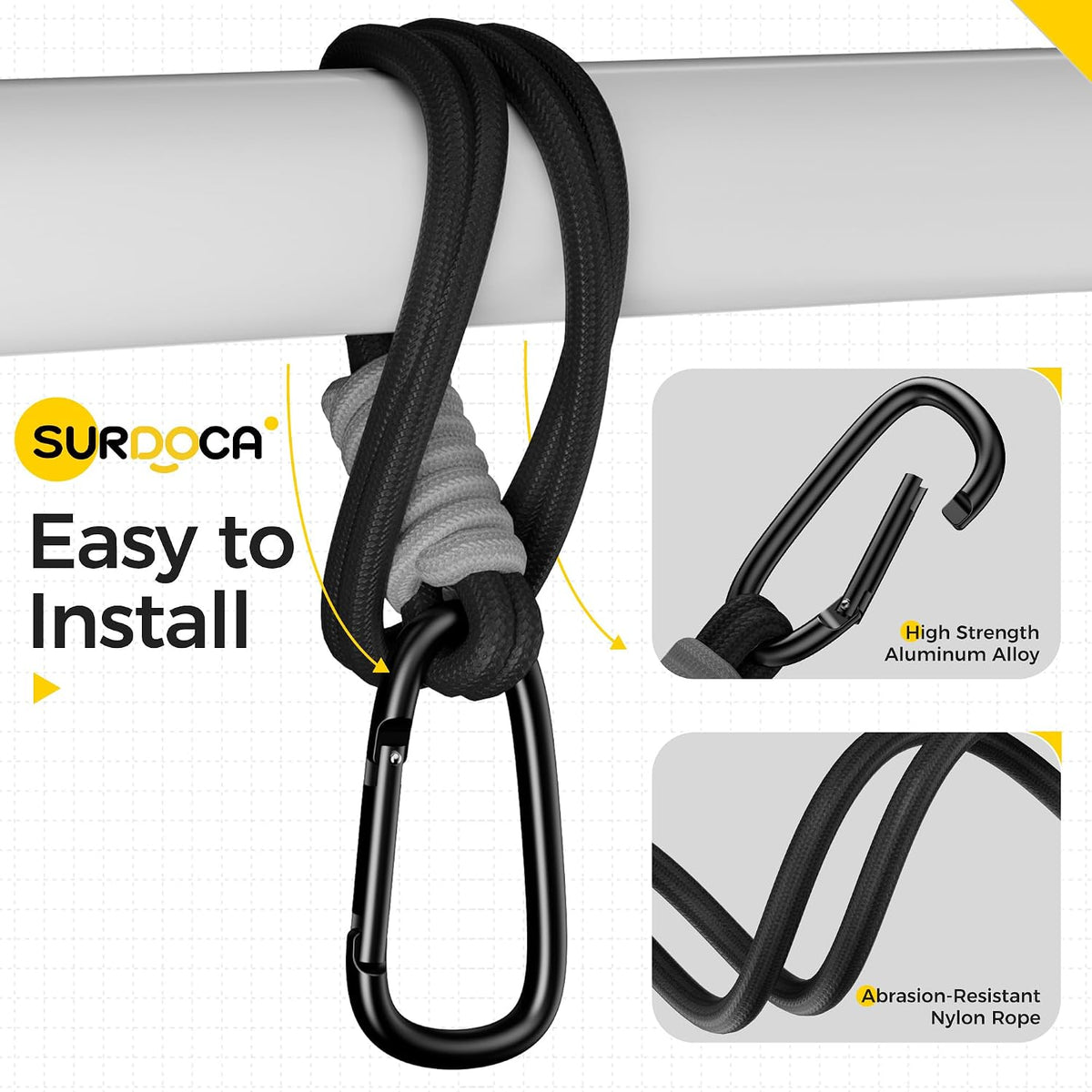 Baby Stroller Hooks, Stroller Clips and Hooks for Diaper Bag, Mommy Bag Hook for Stroller Heavy Duty, Universal Stroller Hanger and Strap, Stroller Accessories for Mom