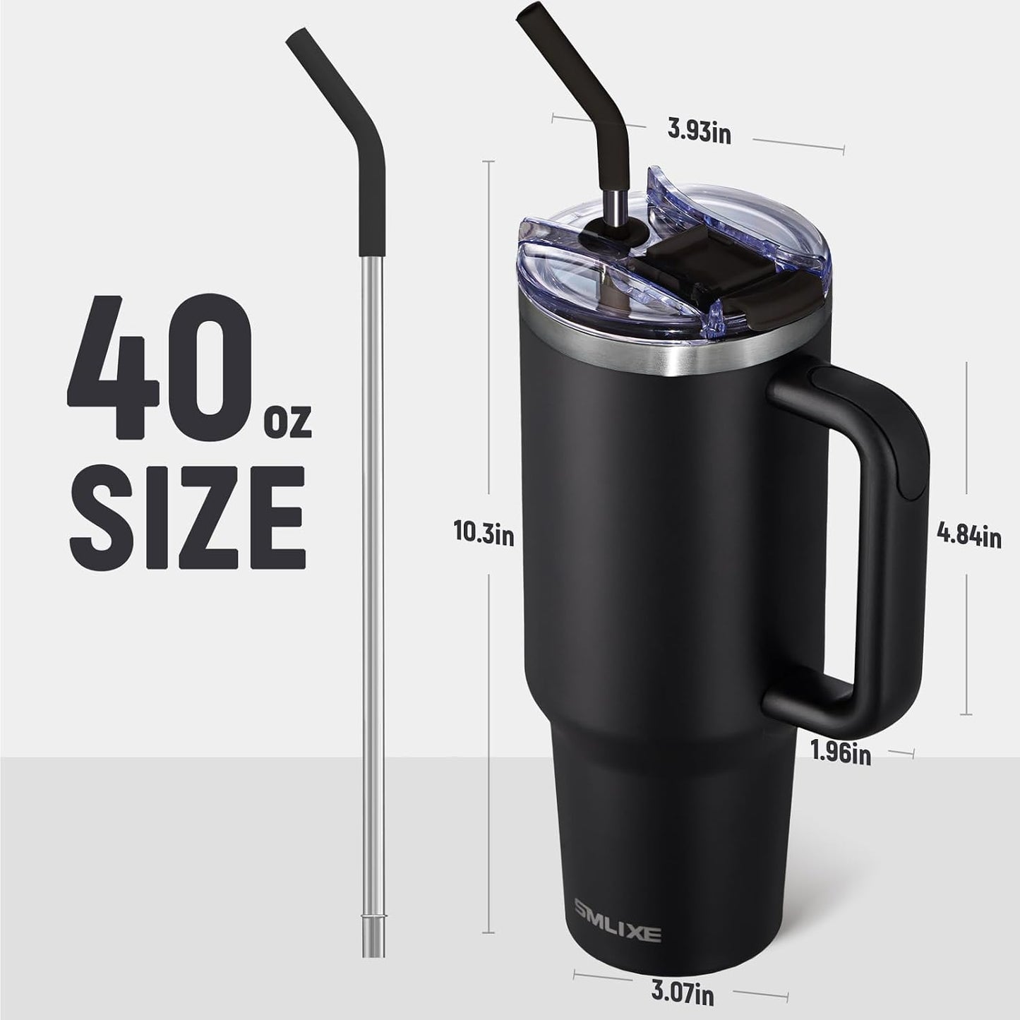 30 oz Tumbler with Handle, Tumbler with Lid and Straw, Double Wall Vacuum Insulated Travel Mug Stainless Steel Tumbler for Hot and Cold, Cupholder Friendly (Almond Birch)