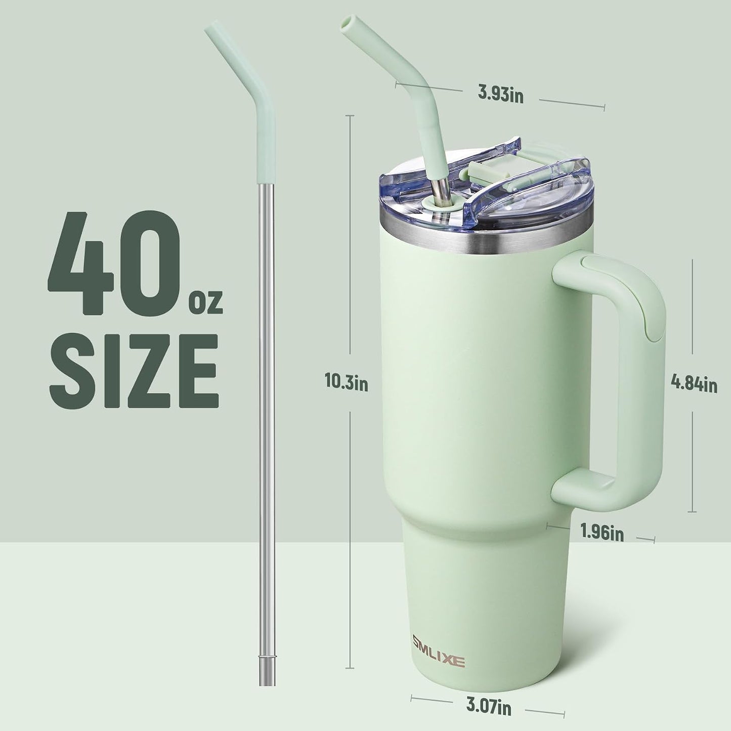 30 oz Tumbler with Handle, Tumbler with Lid and Straw, Double Wall Vacuum Insulated Travel Mug Stainless Steel Tumbler for Hot and Cold, Cupholder Friendly (Almond Birch)