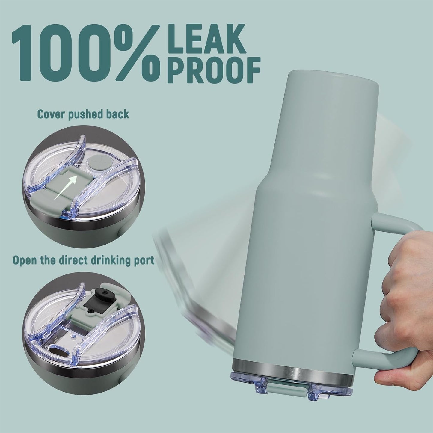 30 oz Tumbler with Handle, Tumbler with Lid and Straw, Double Wall Vacuum Insulated Travel Mug Stainless Steel Tumbler for Hot and Cold, Cupholder Friendly (Almond Birch)
