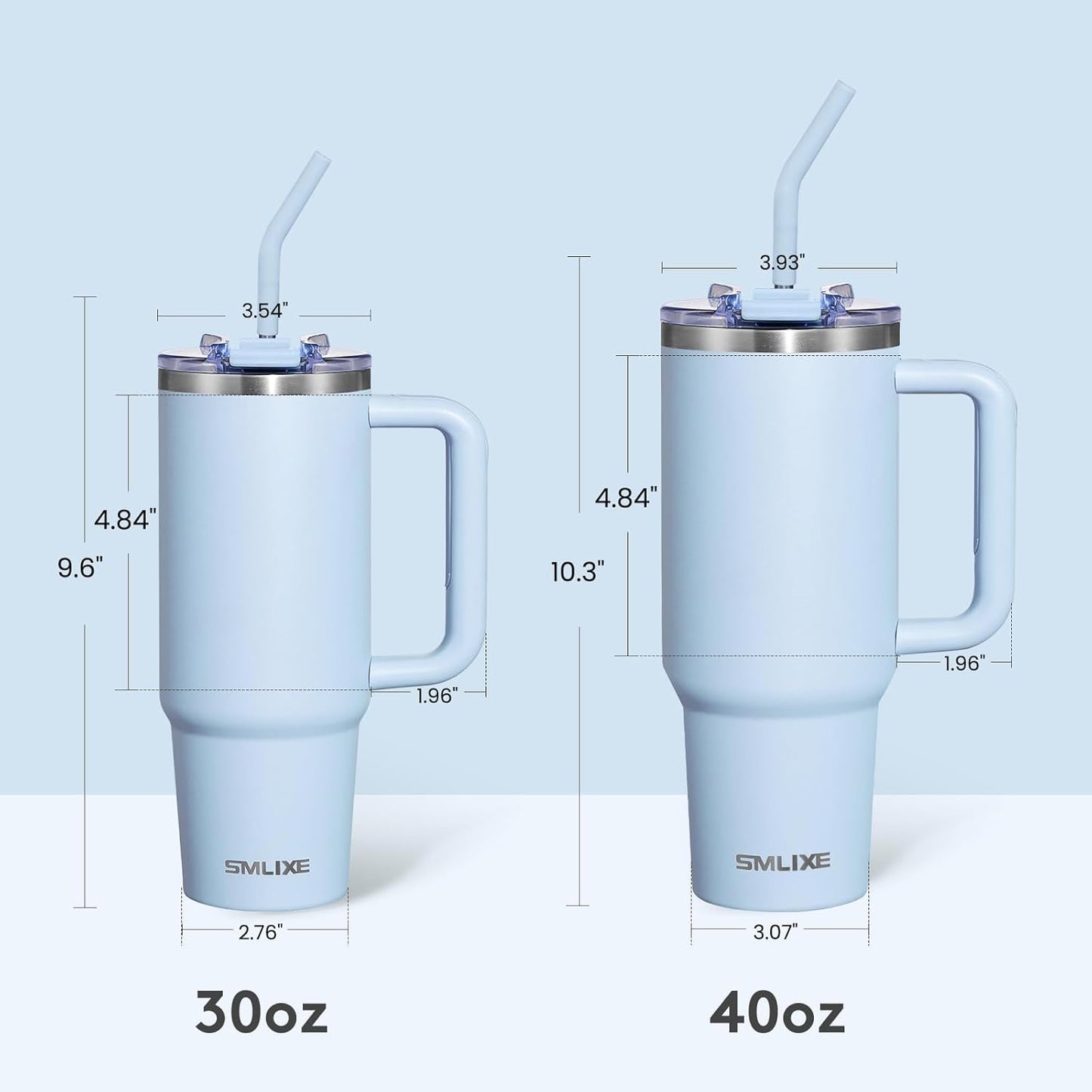 30 oz Tumbler with Handle, Tumbler with Lid and Straw, Double Wall Vacuum Insulated Travel Mug Stainless Steel Tumbler for Hot and Cold, Cupholder Friendly (Almond Birch)