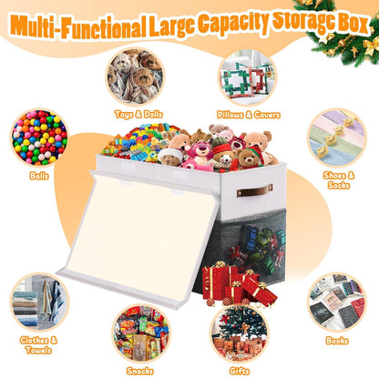 Large Toy Box, Collapsible Storage Bins with Lids, Toy Storage Organizer Toddler Bin Boxes for Kids Boys Girls, Toy Chest Baskets for Nursery Living Room Playroom Bedroom