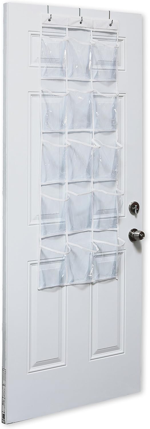 15 Pockets Clear Over the Door Pantry Organizer, 2 Pack