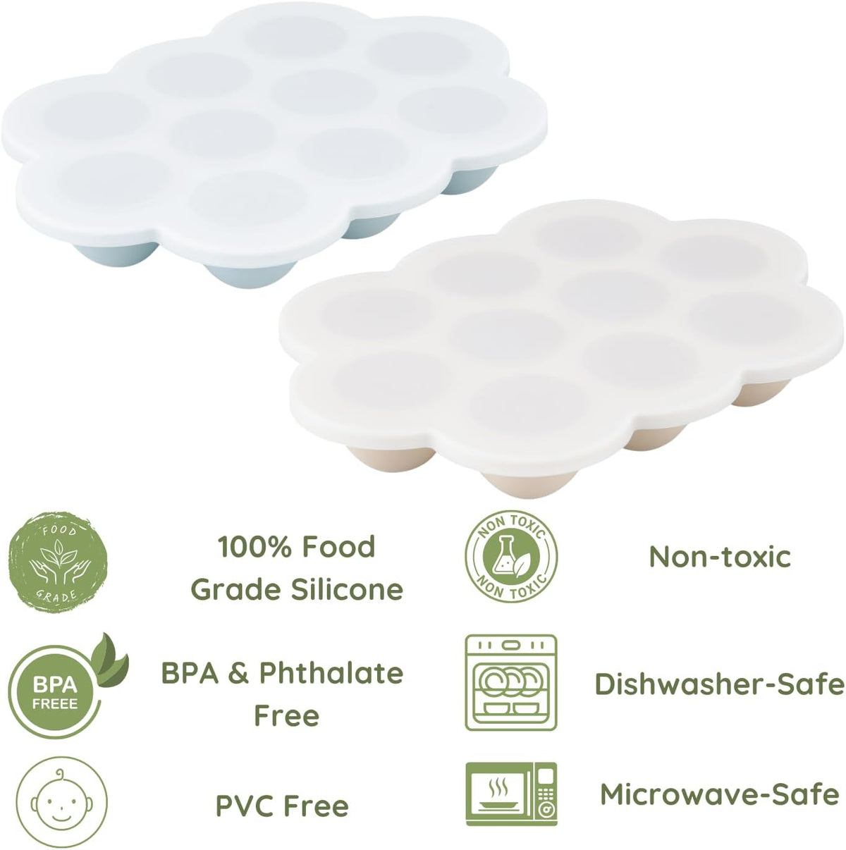 3 Pack Baby Bowls & Baby Food Freezer Tray