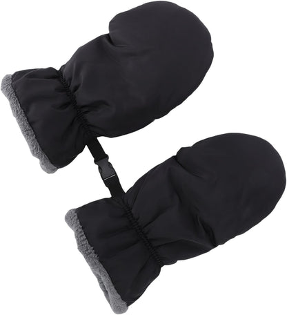 Stroller Hand Muffs Winter Thick Warm Gloves for Outdoor Strolls with Adjustable Straps Baby Stroller Accessories