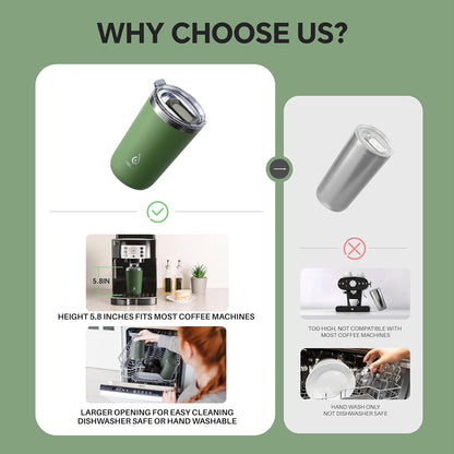 17 oz Travel Coffee Mug, Double Wall Vacuum Stainless Steel Insulated Coffee Tumbler With Lid, Splash-Proof & Cup Holder Friendly, Keeps Drinks Hot/Cold, Dishwasher Safe, Celadon