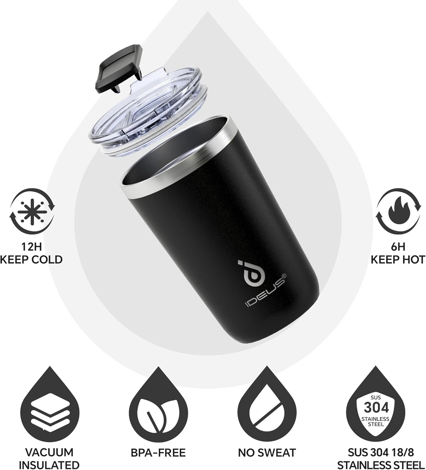 17 oz Travel Coffee Mug, Double Wall Vacuum Stainless Steel Insulated Coffee Tumbler With Lid, Splash-Proof & Cup Holder Friendly, Keeps Drinks Hot/Cold, Dishwasher Safe, Celadon