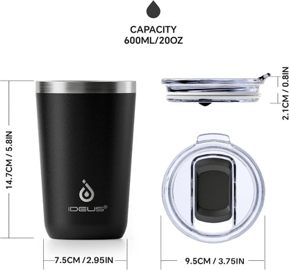 17 oz Travel Coffee Mug, Double Wall Vacuum Stainless Steel Insulated Coffee Tumbler With Lid, Splash-Proof & Cup Holder Friendly, Keeps Drinks Hot/Cold, Dishwasher Safe, Celadon