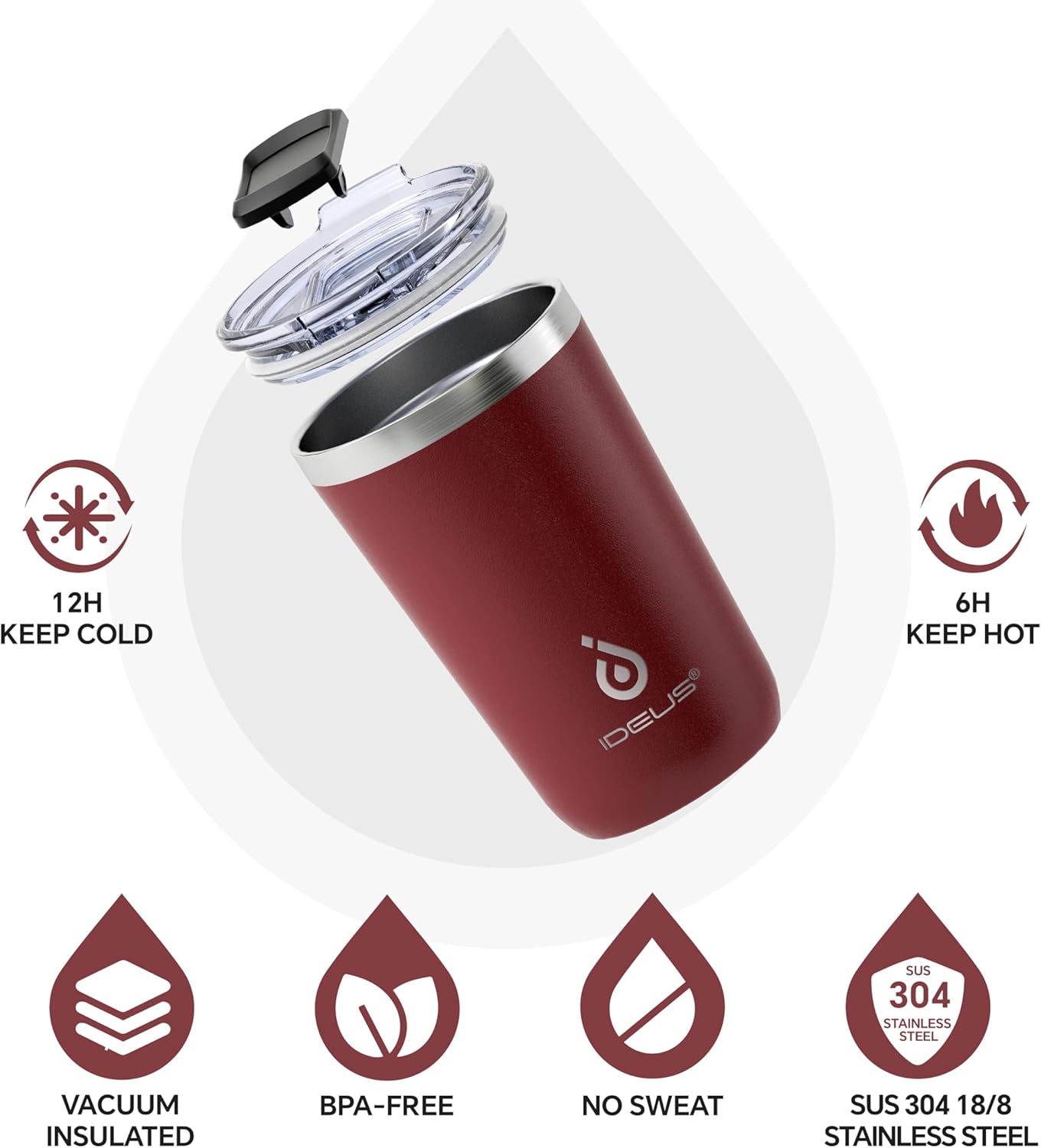 17 oz Travel Coffee Mug, Double Wall Vacuum Stainless Steel Insulated Coffee Tumbler With Lid, Splash-Proof & Cup Holder Friendly, Keeps Drinks Hot/Cold, Dishwasher Safe, Celadon