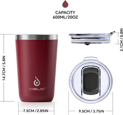 17 oz Travel Coffee Mug, Double Wall Vacuum Stainless Steel Insulated Coffee Tumbler With Lid, Splash-Proof & Cup Holder Friendly, Keeps Drinks Hot/Cold, Dishwasher Safe, Celadon