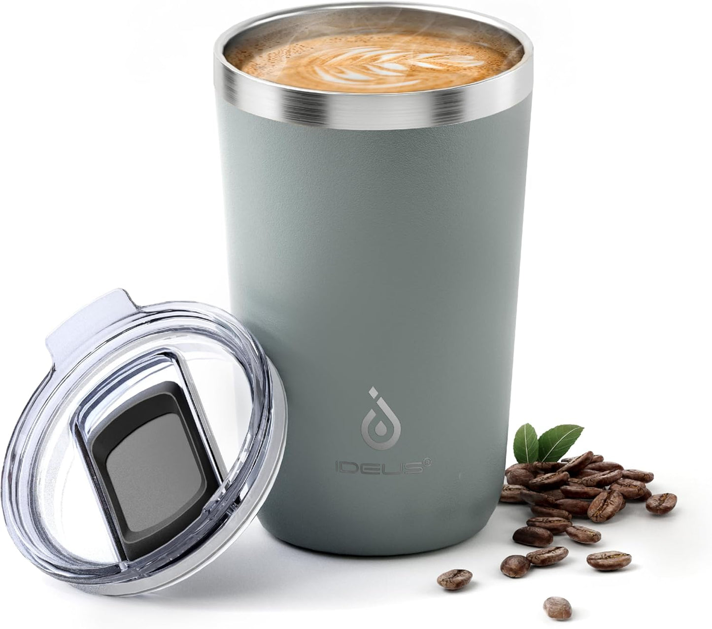 17 oz Travel Coffee Mug, Double Wall Vacuum Stainless Steel Insulated Coffee Tumbler With Lid, Splash-Proof & Cup Holder Friendly, Keeps Drinks Hot/Cold, Dishwasher Safe, Celadon