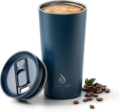 17 oz Travel Coffee Mug, Double Wall Vacuum Stainless Steel Insulated Coffee Tumbler With Lid, Splash-Proof & Cup Holder Friendly, Keeps Drinks Hot/Cold, Dishwasher Safe, Celadon