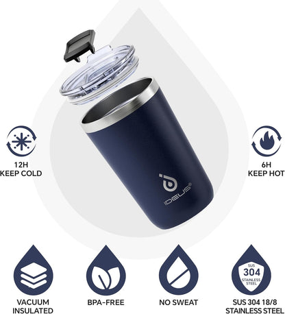 17 oz Travel Coffee Mug, Double Wall Vacuum Stainless Steel Insulated Coffee Tumbler With Lid, Splash-Proof & Cup Holder Friendly, Keeps Drinks Hot/Cold, Dishwasher Safe, Celadon