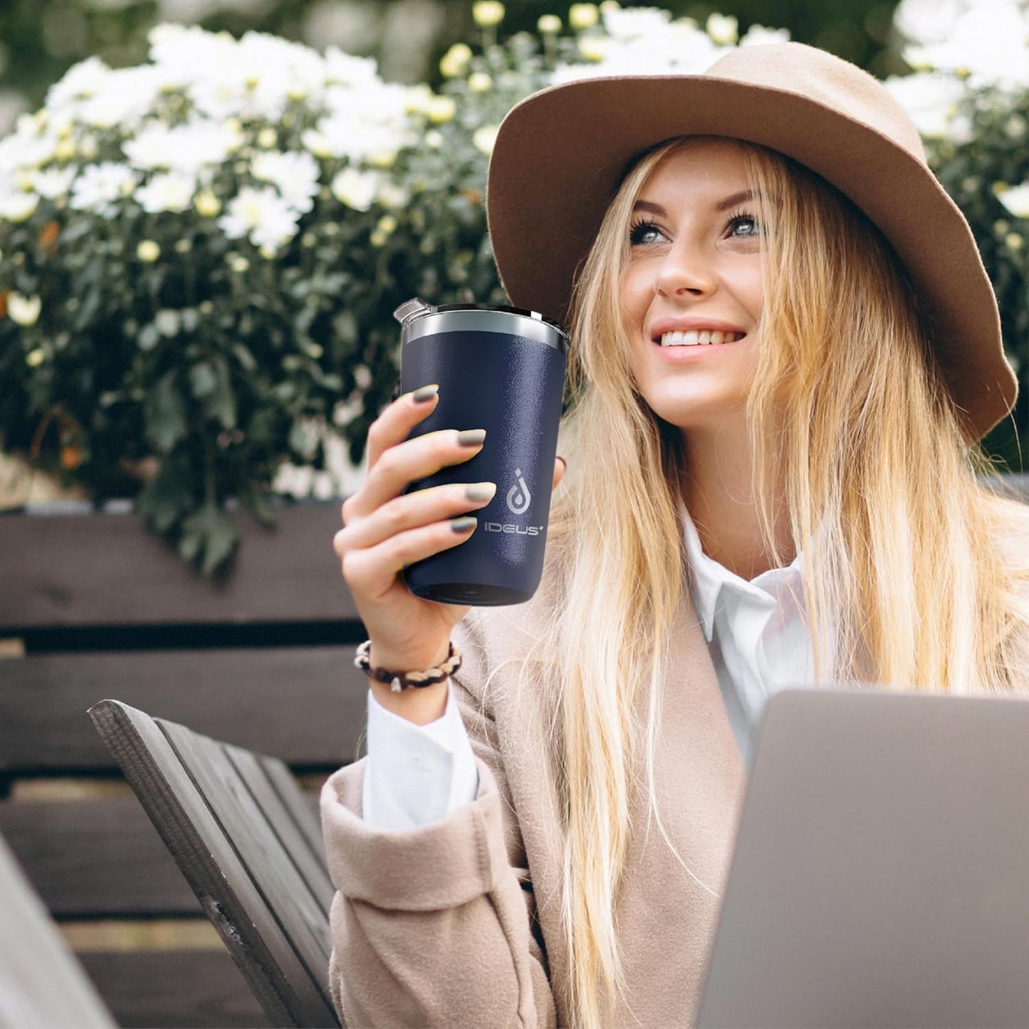 17 oz Travel Coffee Mug, Double Wall Vacuum Stainless Steel Insulated Coffee Tumbler With Lid, Splash-Proof & Cup Holder Friendly, Keeps Drinks Hot/Cold, Dishwasher Safe, Celadon