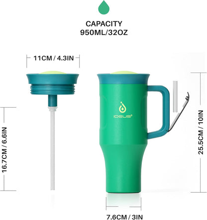 17 oz Travel Coffee Mug, Double Wall Vacuum Stainless Steel Insulated Coffee Tumbler With Lid, Splash-Proof & Cup Holder Friendly, Keeps Drinks Hot/Cold, Dishwasher Safe, Celadon