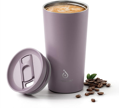 17 oz Travel Coffee Mug, Double Wall Vacuum Stainless Steel Insulated Coffee Tumbler With Lid, Splash-Proof & Cup Holder Friendly, Keeps Drinks Hot/Cold, Dishwasher Safe, Celadon