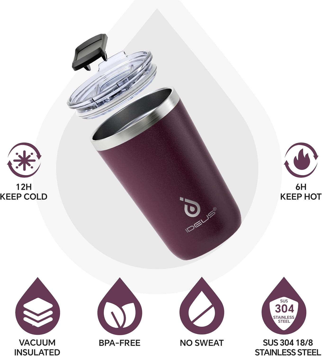 17 oz Travel Coffee Mug, Double Wall Vacuum Stainless Steel Insulated Coffee Tumbler With Lid, Splash-Proof & Cup Holder Friendly, Keeps Drinks Hot/Cold, Dishwasher Safe, Celadon