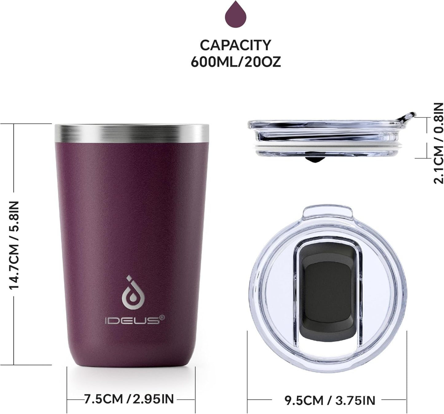 17 oz Travel Coffee Mug, Double Wall Vacuum Stainless Steel Insulated Coffee Tumbler With Lid, Splash-Proof & Cup Holder Friendly, Keeps Drinks Hot/Cold, Dishwasher Safe, Celadon