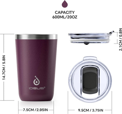 17 oz Travel Coffee Mug, Double Wall Vacuum Stainless Steel Insulated Coffee Tumbler With Lid, Splash-Proof & Cup Holder Friendly, Keeps Drinks Hot/Cold, Dishwasher Safe, Celadon