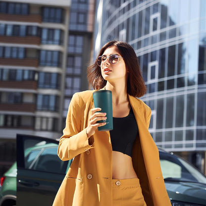 17 oz Travel Coffee Mug, Double Wall Vacuum Stainless Steel Insulated Coffee Tumbler With Lid, Splash-Proof & Cup Holder Friendly, Keeps Drinks Hot/Cold, Dishwasher Safe, Celadon